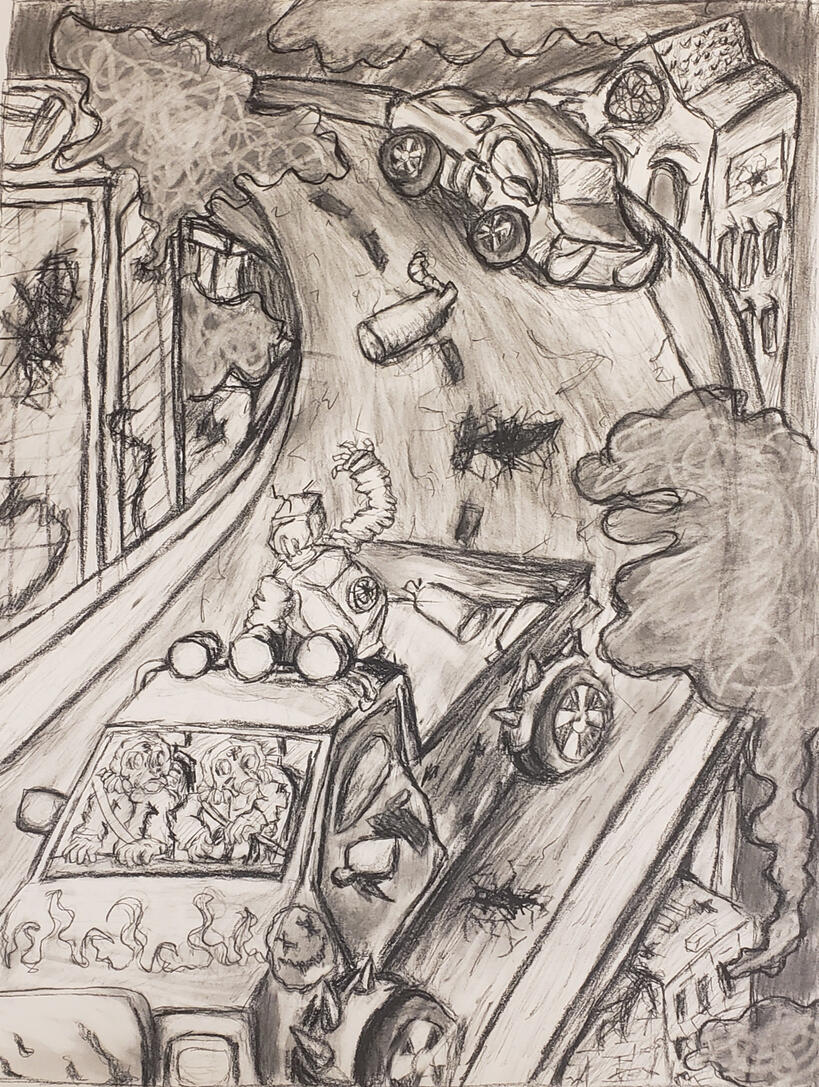 Spark in Ruins: Chase scene